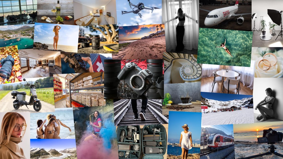 Business marketing Foto Collage Man sieht 30 Fotos in einer Collage die Bilder zeigen die Marketing & Corporate arbeit von Foto Boss